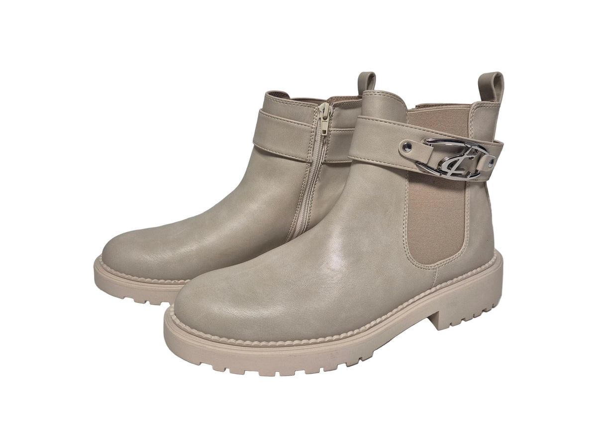Heine Stiefeletten Boots Blockabsatz, beige, Gr. 41