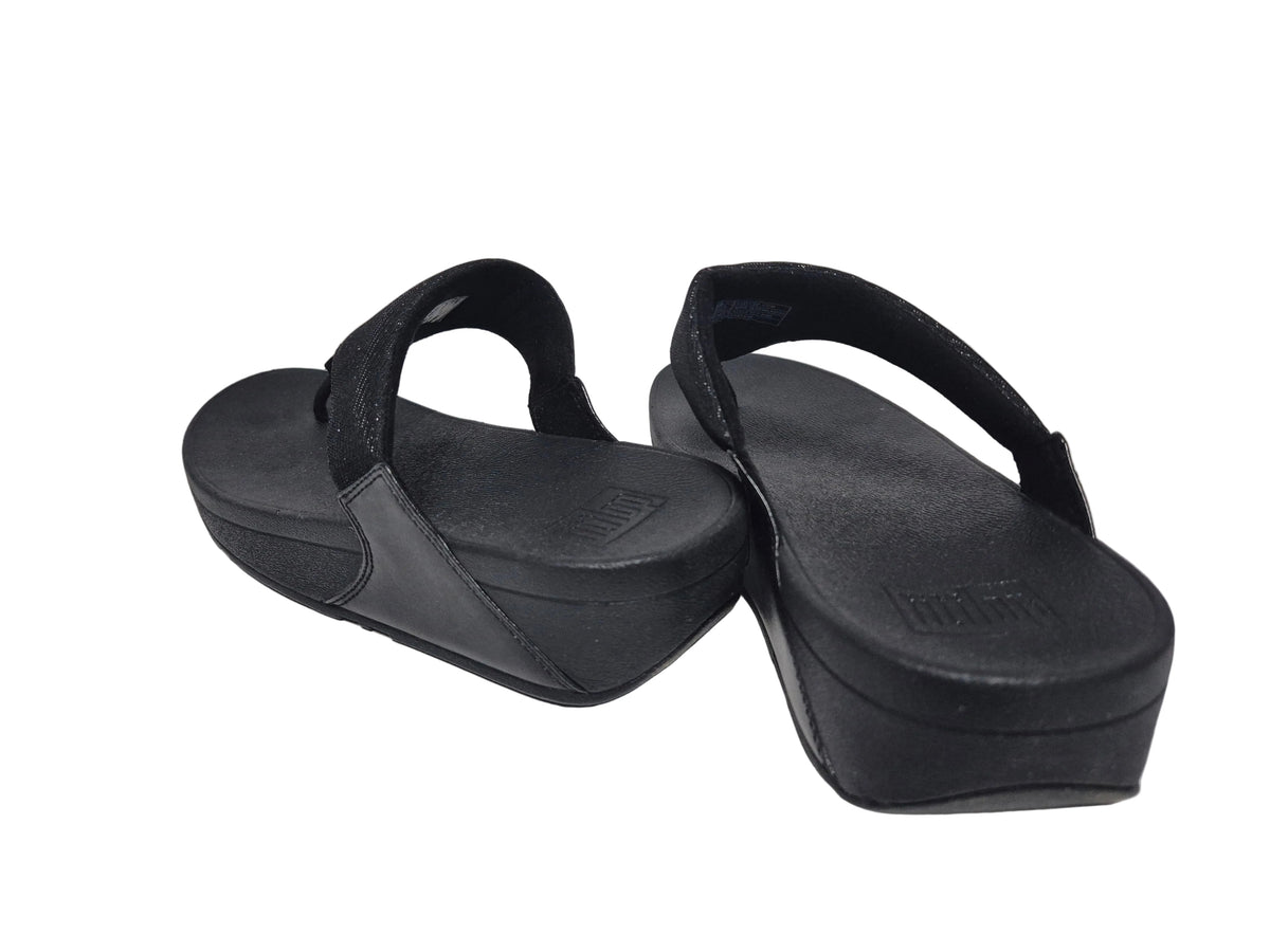 FitFlop Lulu Glitter Toe-Thongs Zehentrenner, schwarz, Gr. 41