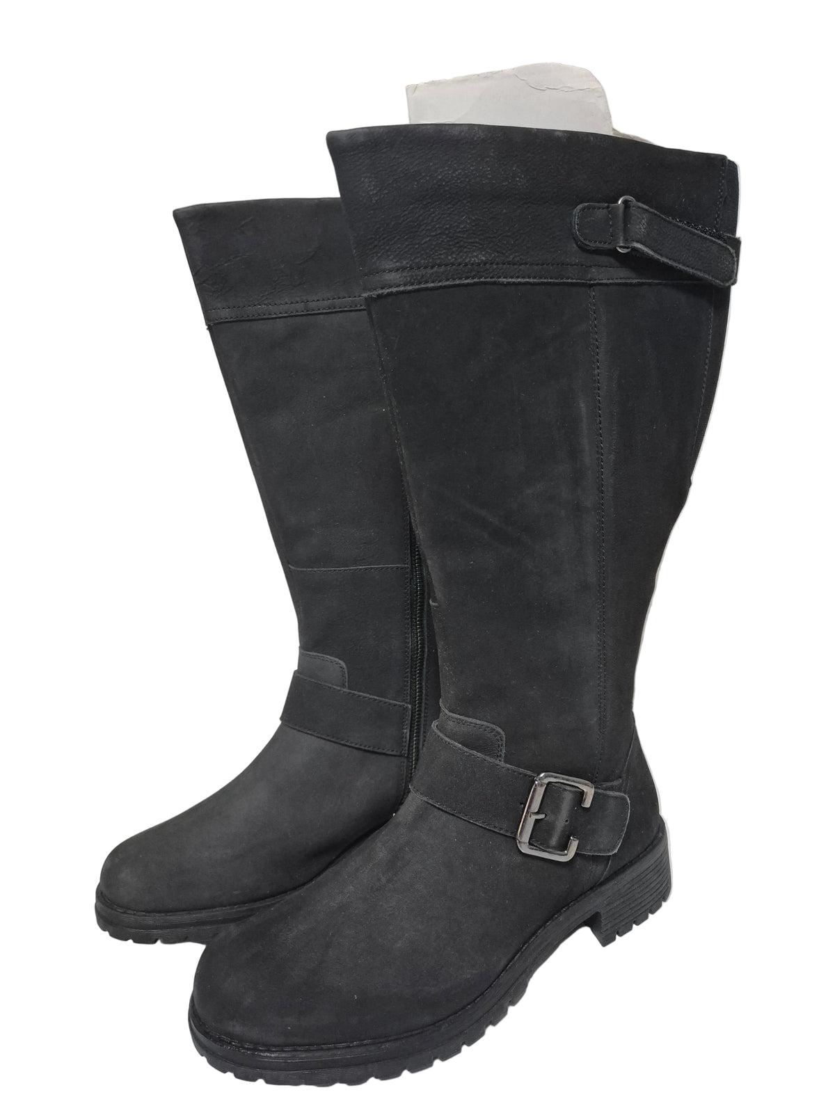 sheego Wadenhohe Weitschaftstiefel aus Leder, schwarz, Gr. 41 XXL