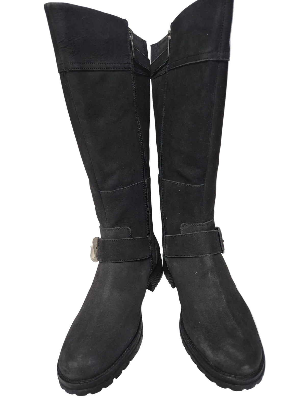 sheego Wadenhohe Weitschaftstiefel aus Leder, schwarz, Gr. 41 XXL
