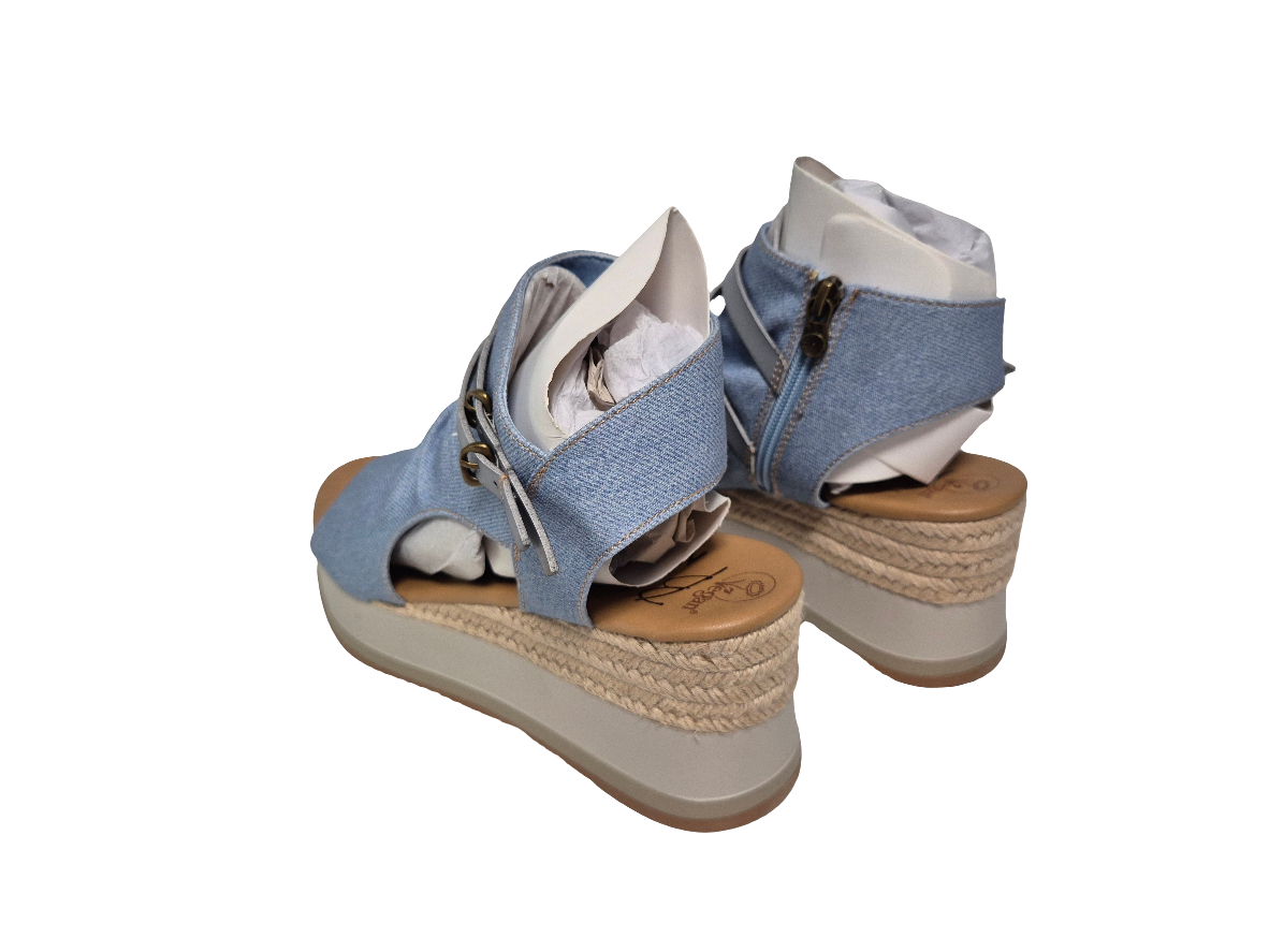 Blowfish Malibu Keilsandalette hellblau Gr. 40