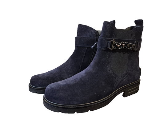 GABOR Chelsea Boots Stiefelette mit Zierkette schwarz Gr. 39