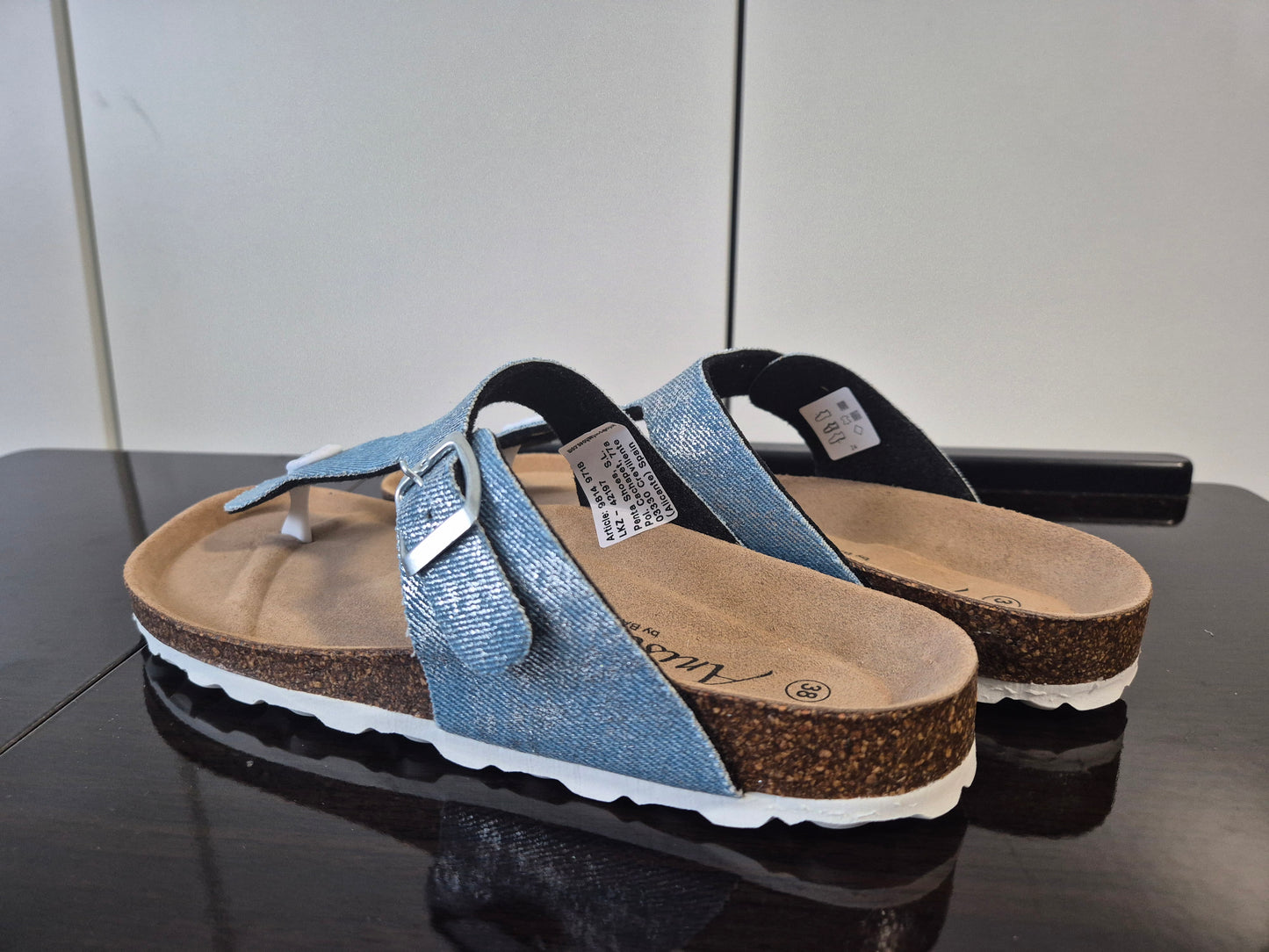 ANISTON SHOES Zehentrenner Sommerschuh metallic Gr. 38