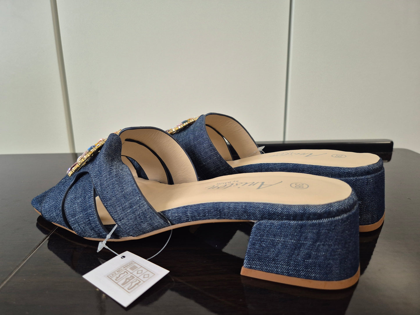 ANISTON SHOES Pantolette Sommerschuh blau Gr. 38