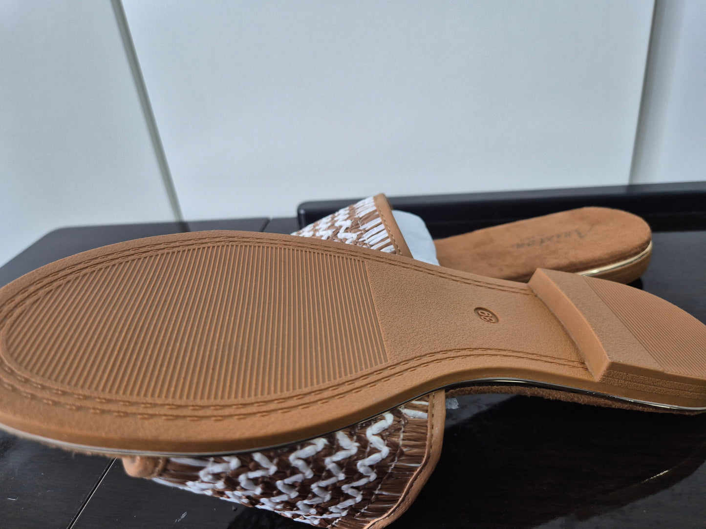 ANISTON Pantolette Sommerschuh, Bast-Optik Gr. 41
