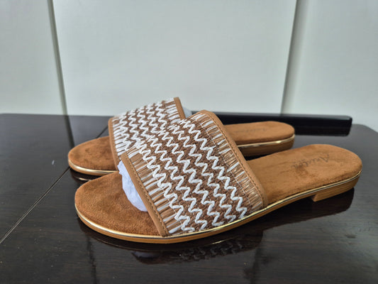 ANISTON Pantolette Sommerschuh, Bast-Optik Gr. 41