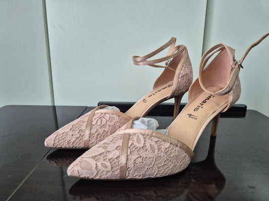 TAMARIS Pumps rosa mit Spitze Gr. 39