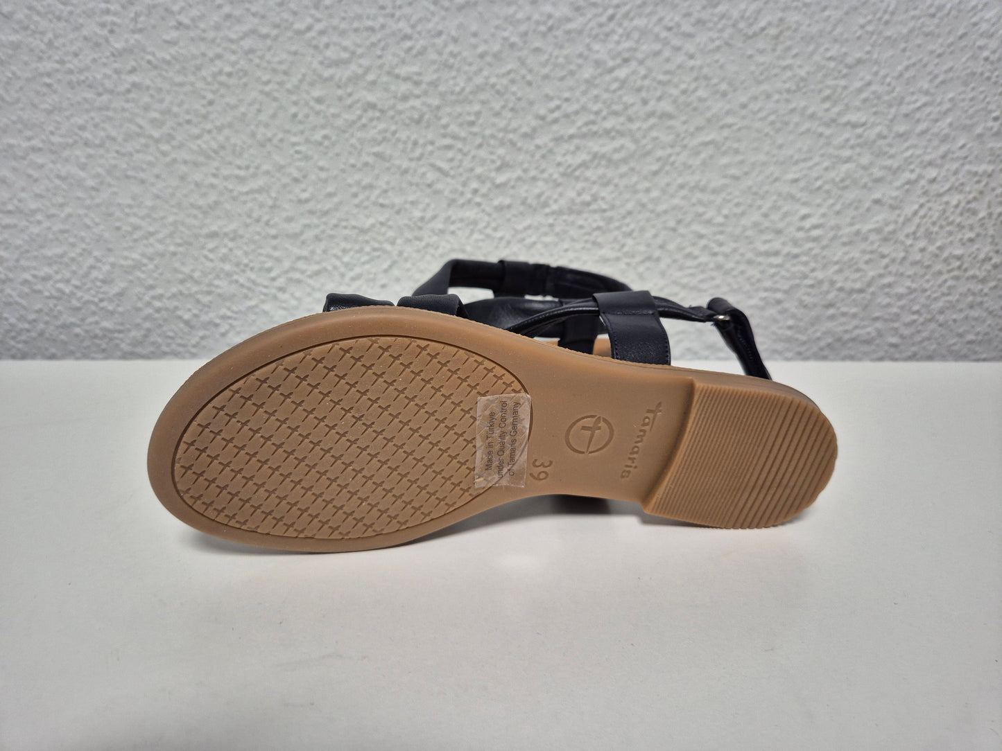 TAMARIS Riemchensandale Sommerschuh, Sandalette mit Klett schwarz Gr. 39