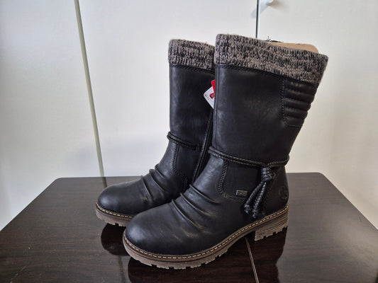 RIEKER Boots mit Blockabsatz schwarz Gr. 37