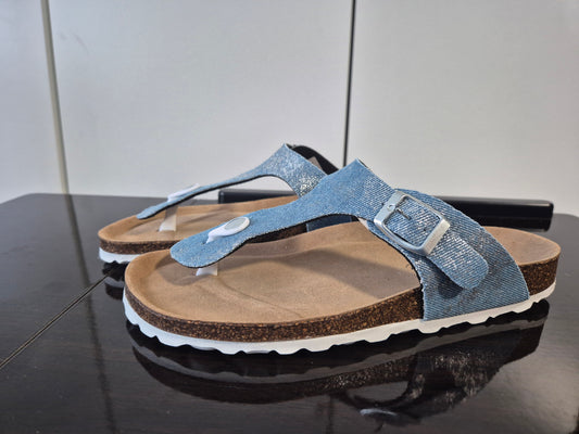 ANISTON SHOES Zehentrenner Sommerschuh metallic Gr. 38