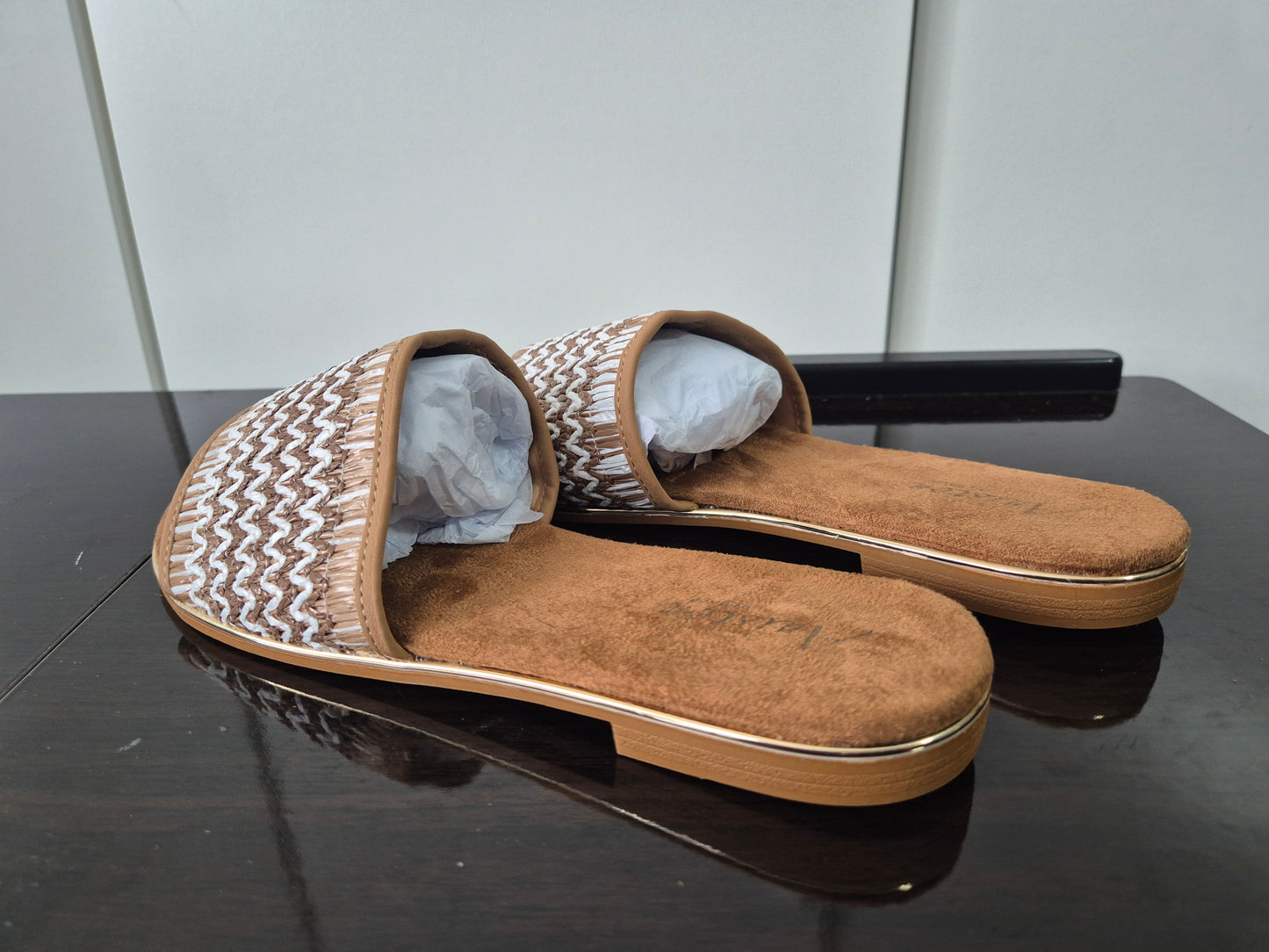 ANISTON Pantolette Sommerschuh, Bast-Optik Gr. 41