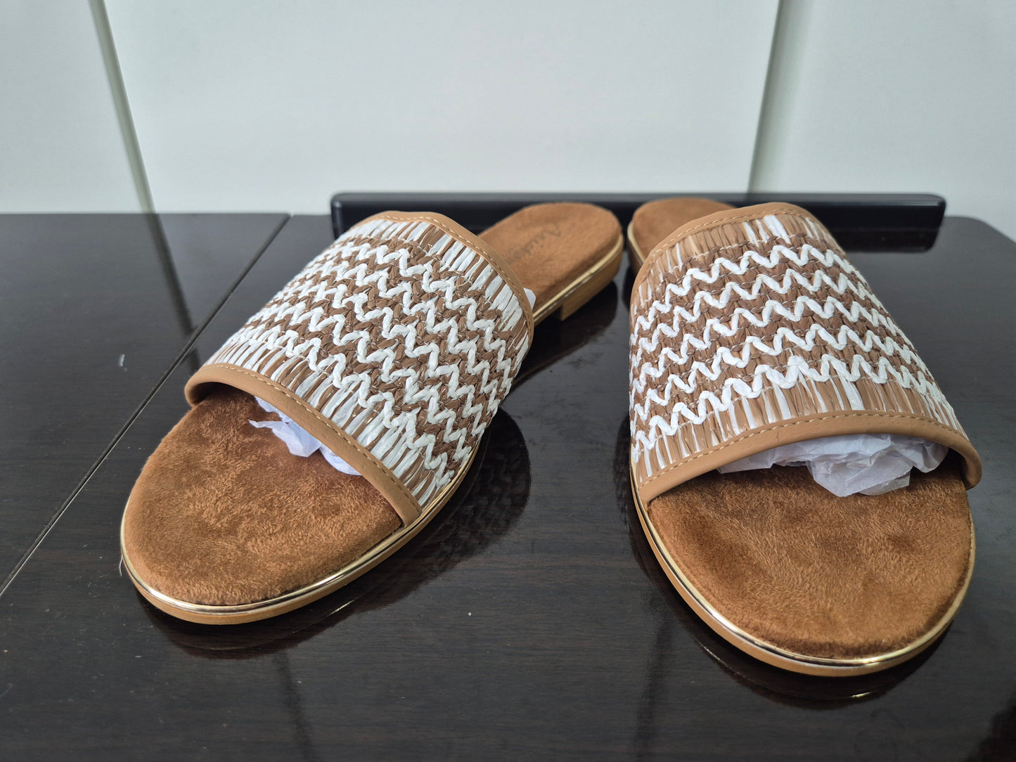 ANISTON Pantolette Sommerschuh, Bast-Optik Gr. 41