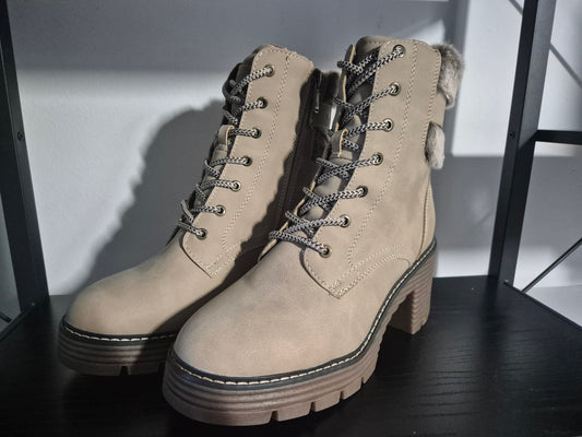 Tom Tailor Schnürstiefelette beige Gr. 38